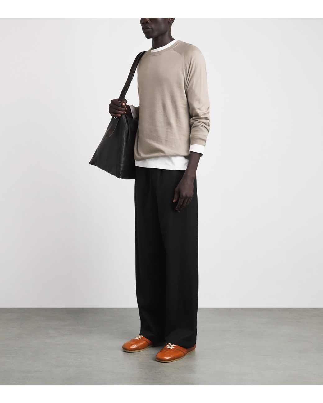 Sunspel Gray Sea Island Cotton-Cashmere Sweater for men