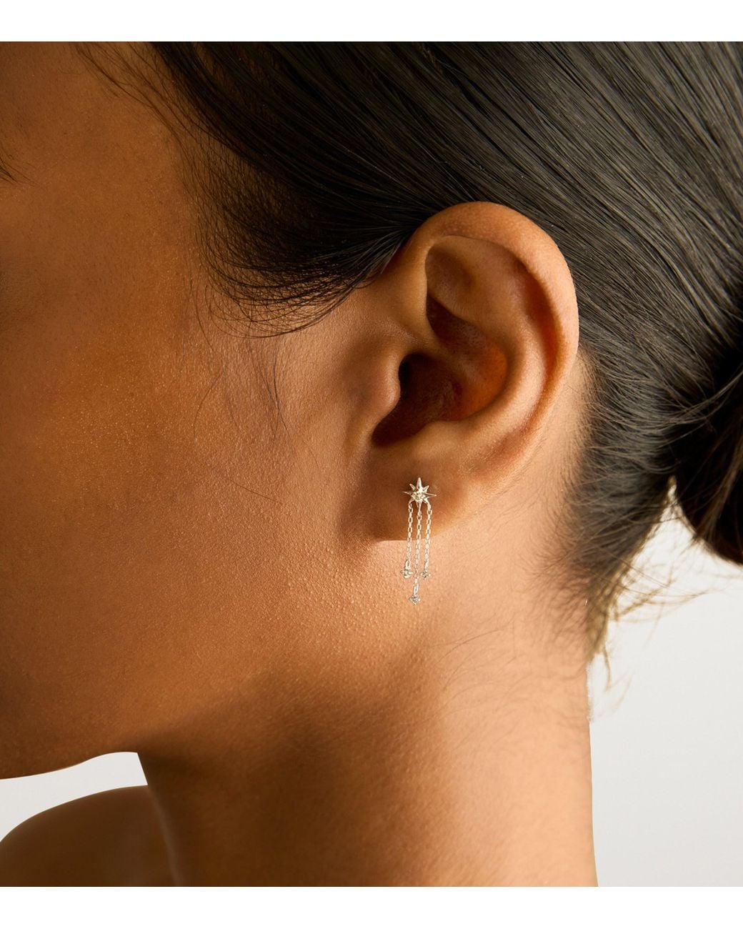 Astrid & Miyu White And Topaz Shooting Star Earrings