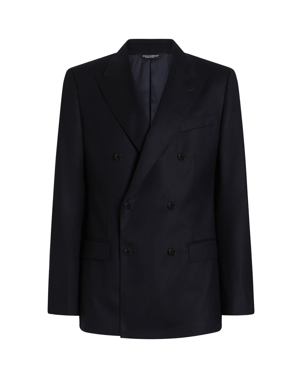 Dolce & Gabbana Black Virgin Wool Double-Breasted Blazer for men