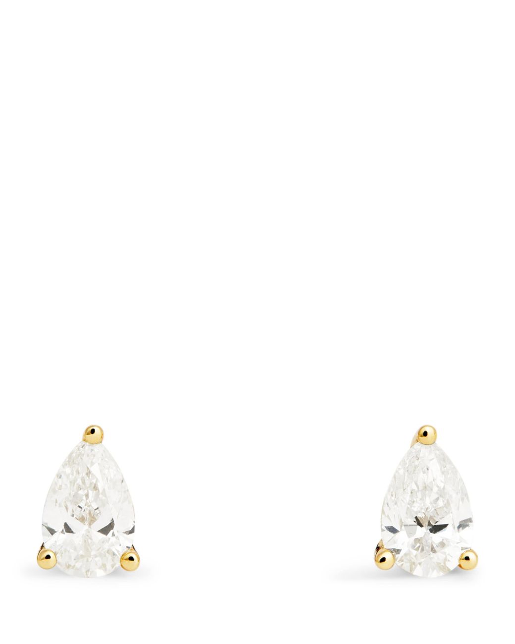 Harrods White And Diamond Pear Stud Earrings