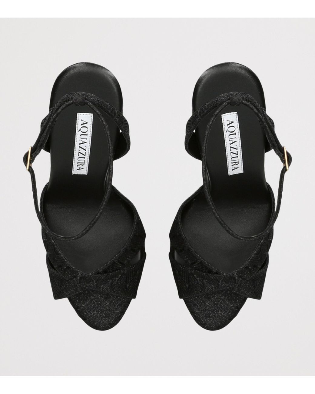 Aquazzura Black Leather Divine Sandals 130