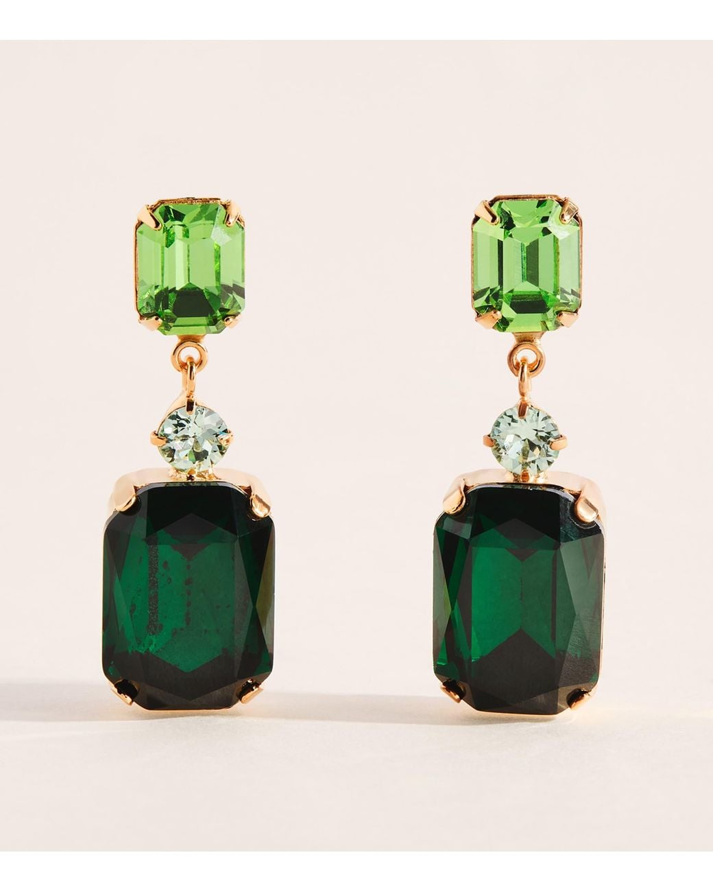 Jennifer Behr Green Plated Justine Drop Earrings