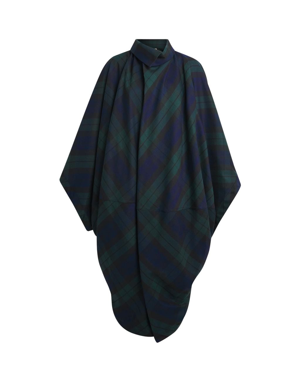 The Cloth Blue Tartan Janatella Cape