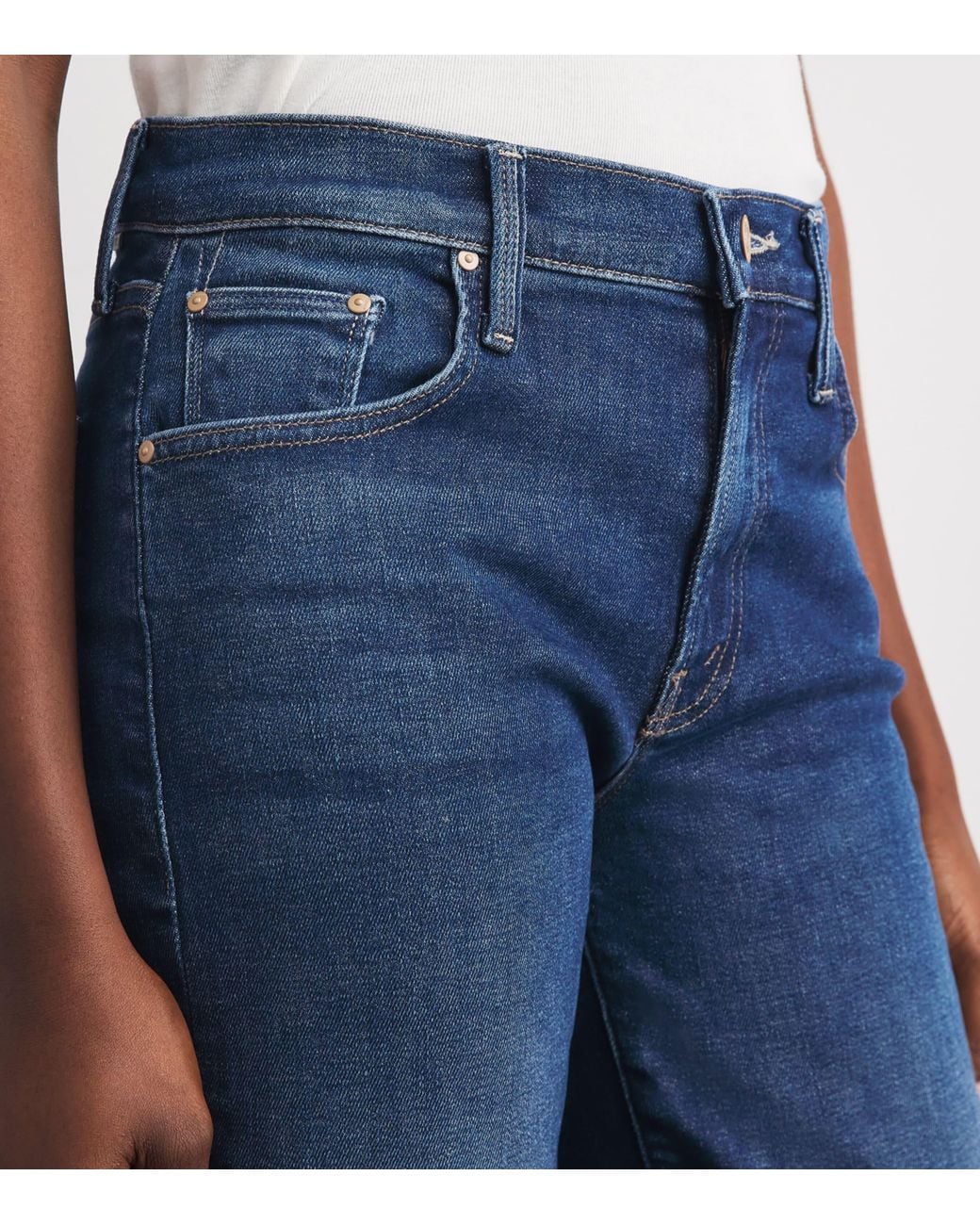 Mother Blue The Rambler Zip Ankle Jeans