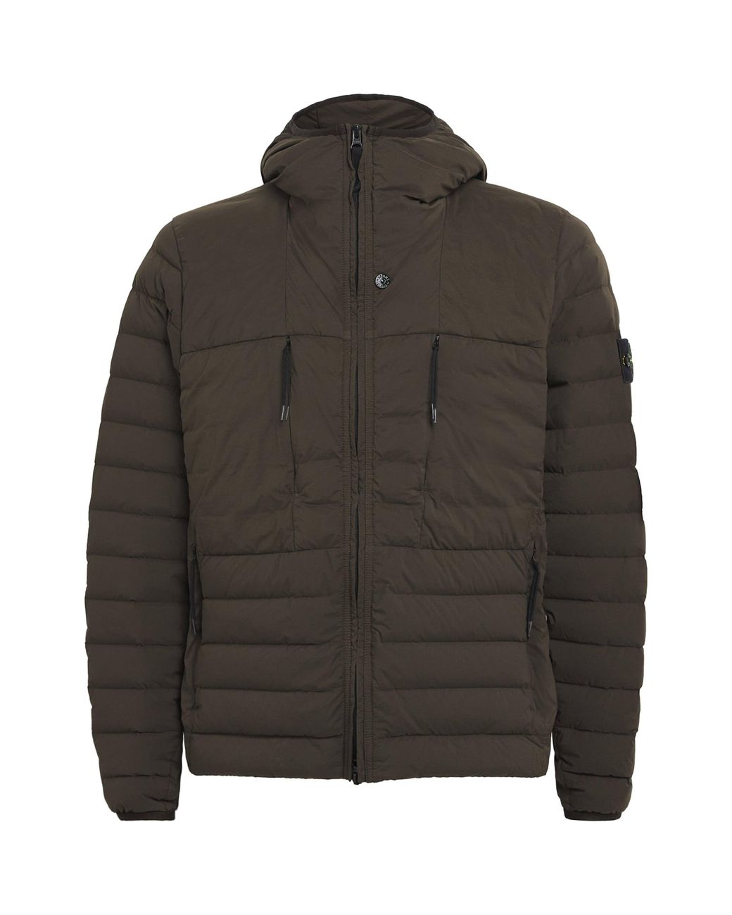 Stone Island Brown Down Cordura Puffer Jacket for men