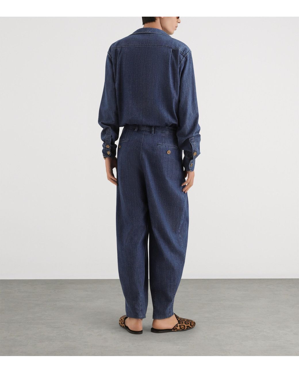 Dolce & Gabbana Blue Barrel-Leg Jeans for men