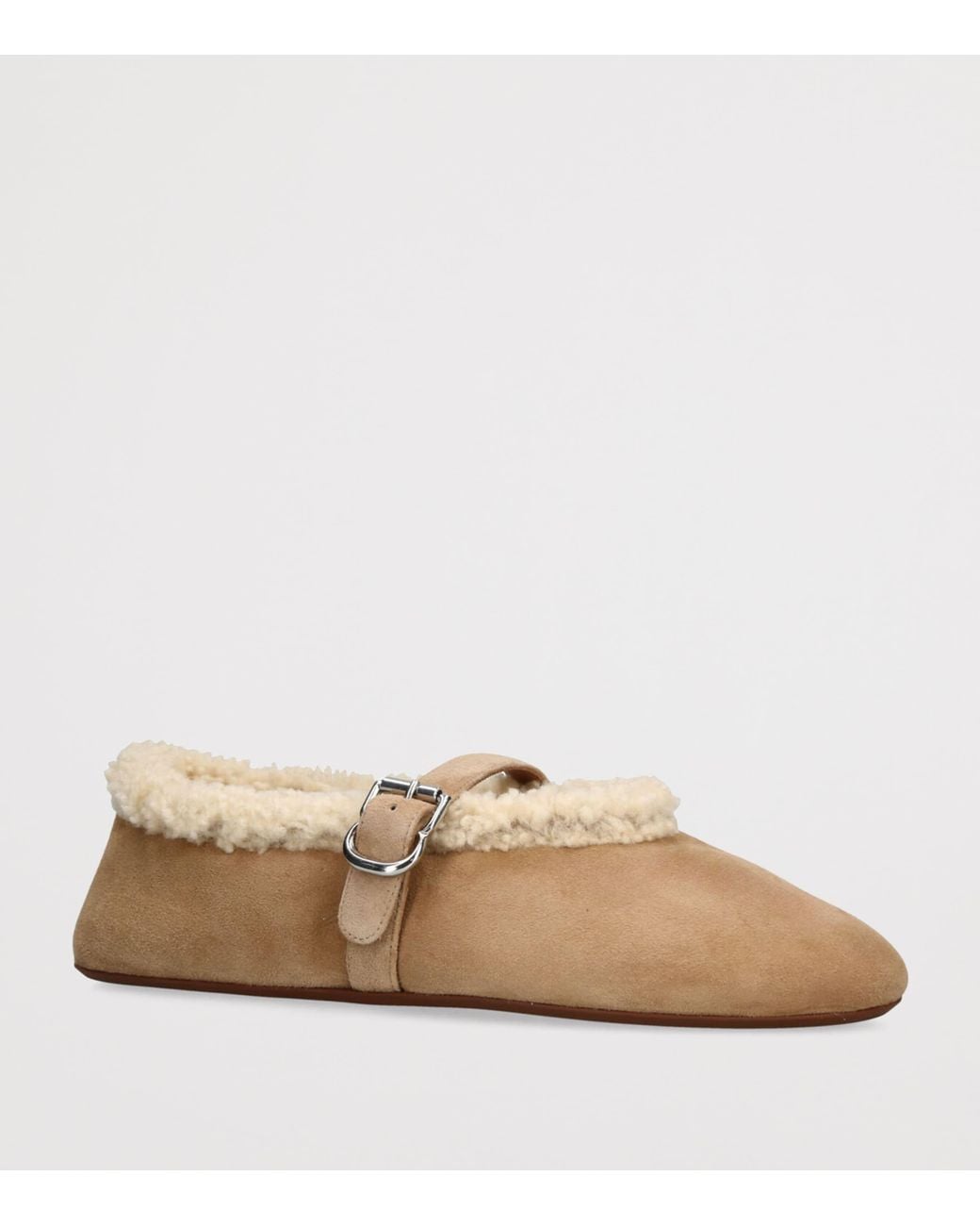 Alaïa Natural Shearling Ballet Flats