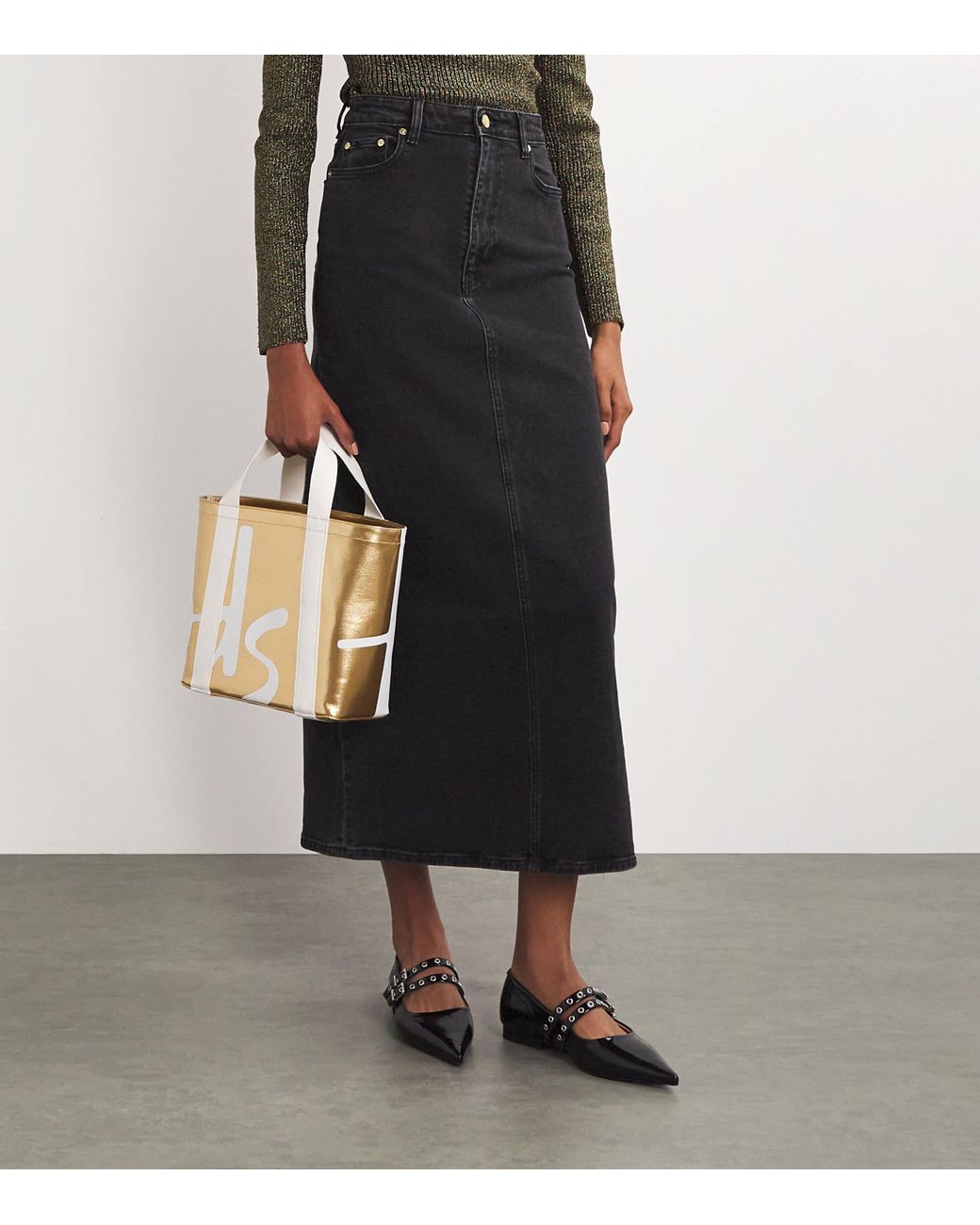 Harrods White Mini Cotton Logo Tote Bag