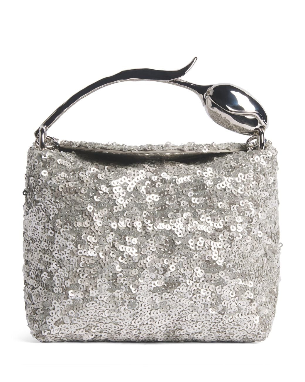 Erdem Metallic Mini Sequin-Embellished Bloom Top-Handle Bag