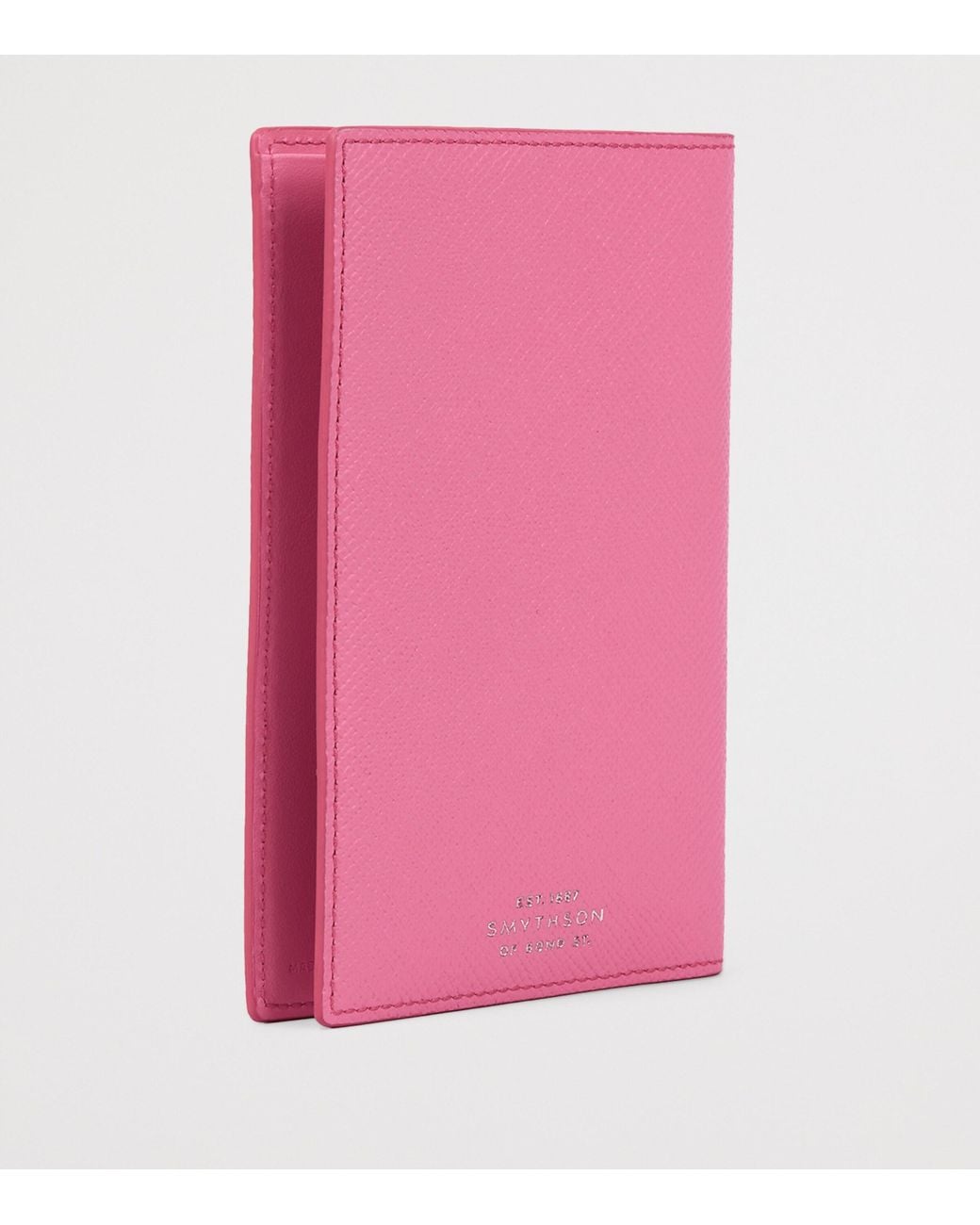 Smythson Pink Leather Panama Passport Cover for men