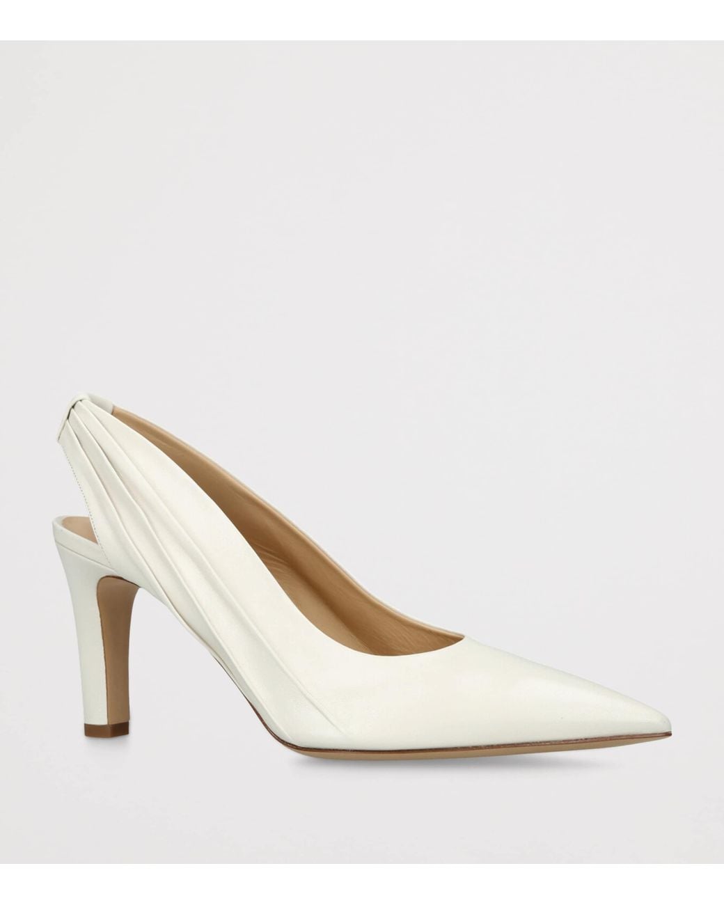 Gabriela Hearst White Leather Amari Slingback Pumps 75