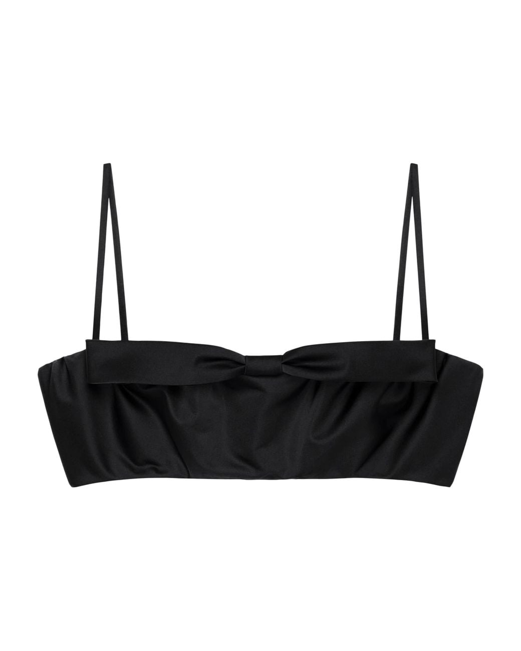 Givenchy Black Satin Bow Bra Crop Top