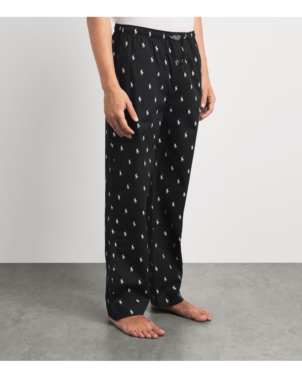 Polo Ralph Lauren Black Cotton Polo Pony Pyjama Bottoms for men