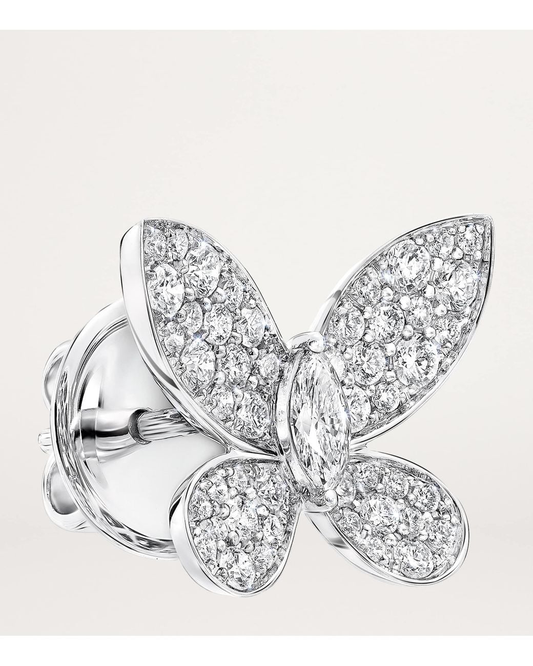 Graff White And Diamond Butterfly Stud Earrings