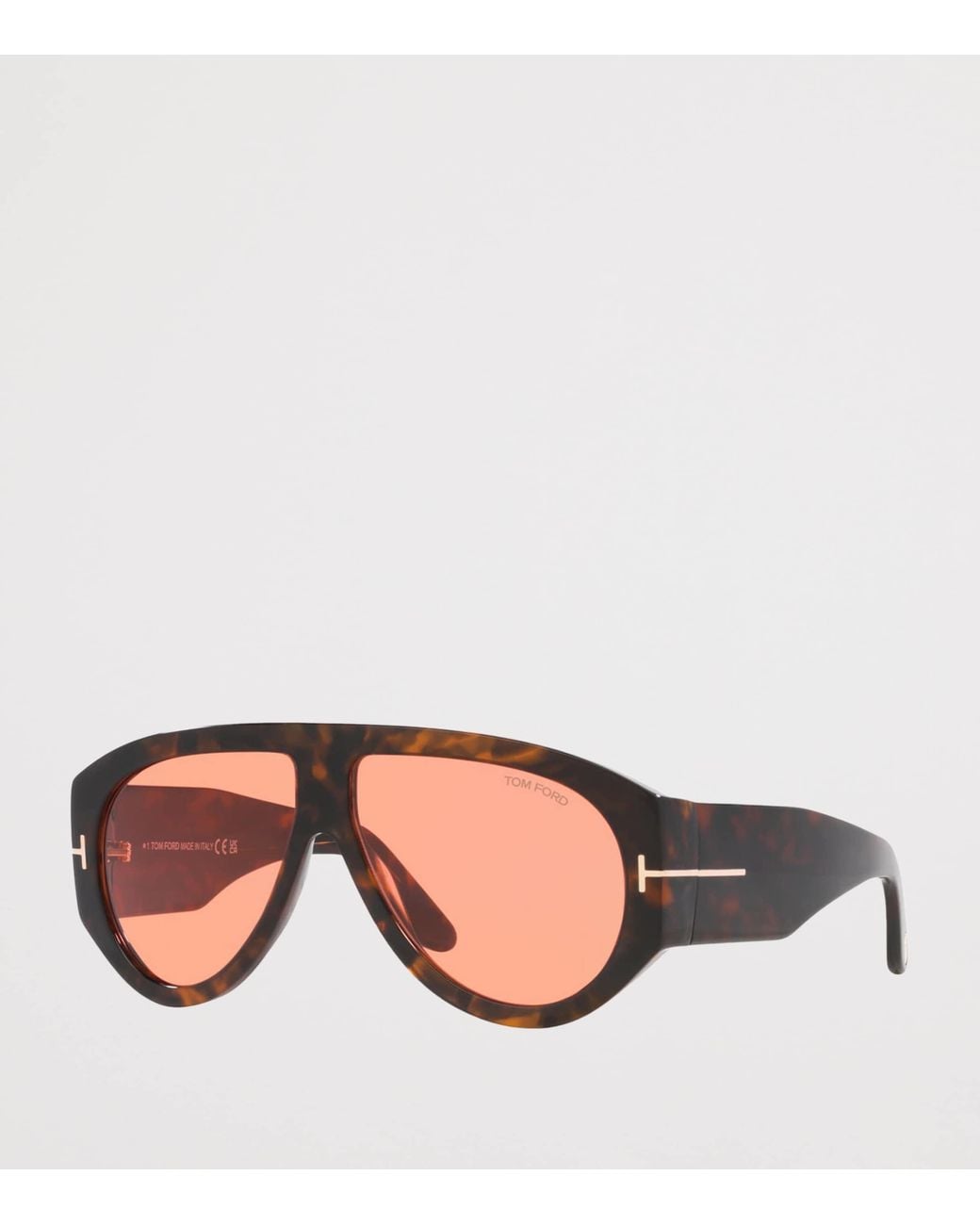 Tom Ford Brown Tortoiseshell Bronson Aviator Sunglasses for men