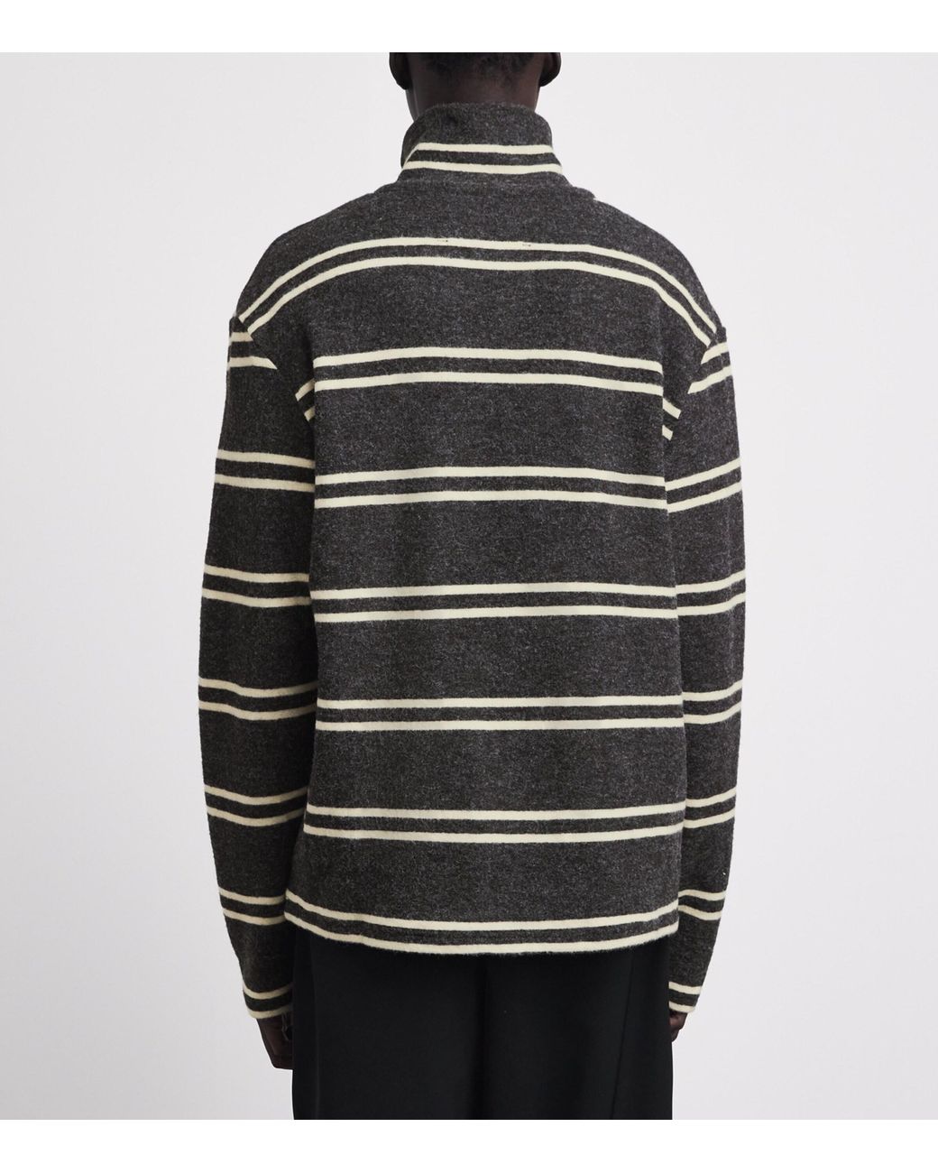 Song For The Mute Black Funnel-Neck Zip-Up Cardigan for men