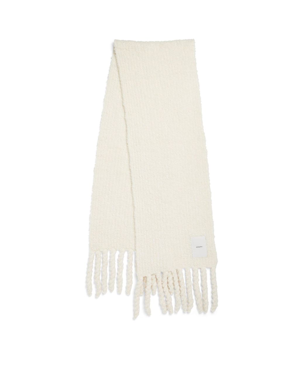Joseph White Bouclé Knit Scarf