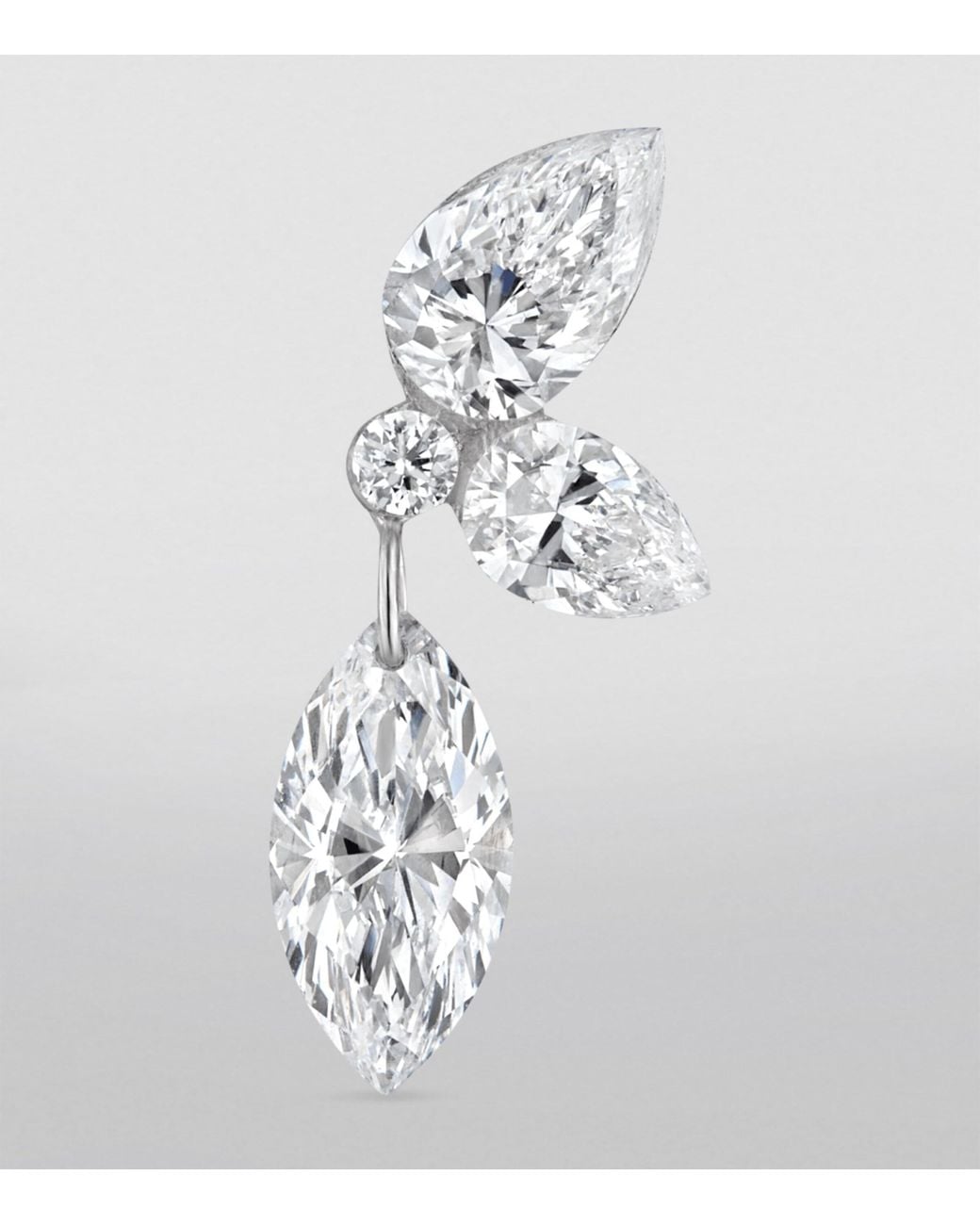 Maria Tash White Grand Marquise Pear Diamond Echo Earring