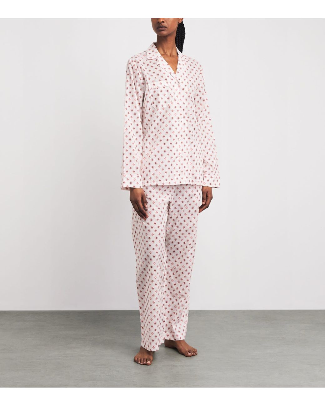Derek Rose Pink Geometric Nelson Pyjama Set