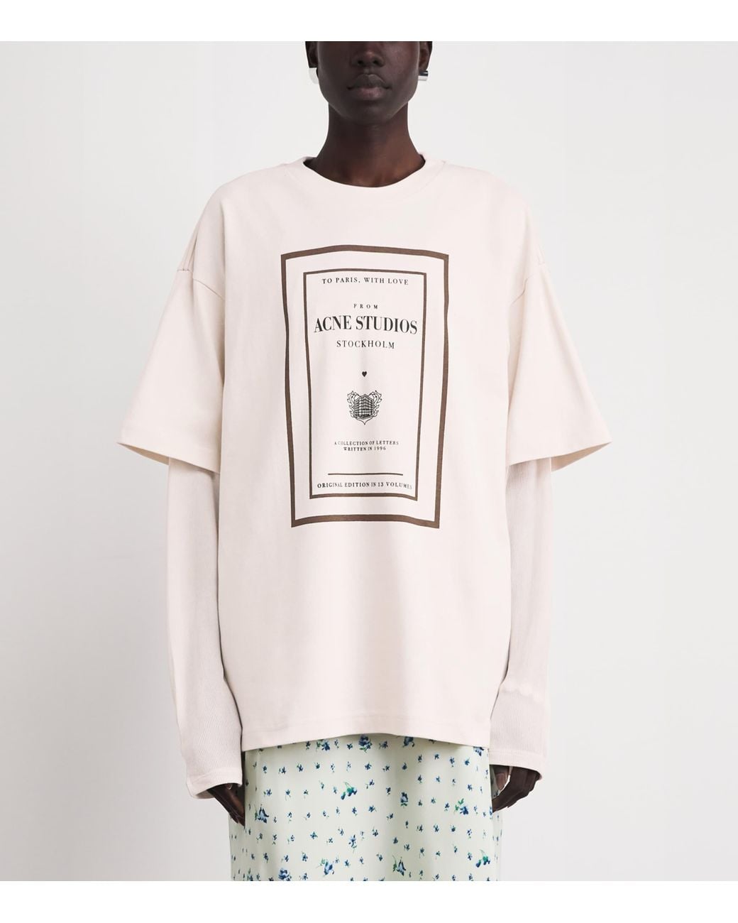 Acne Natural Layered Graphic T-Shirt