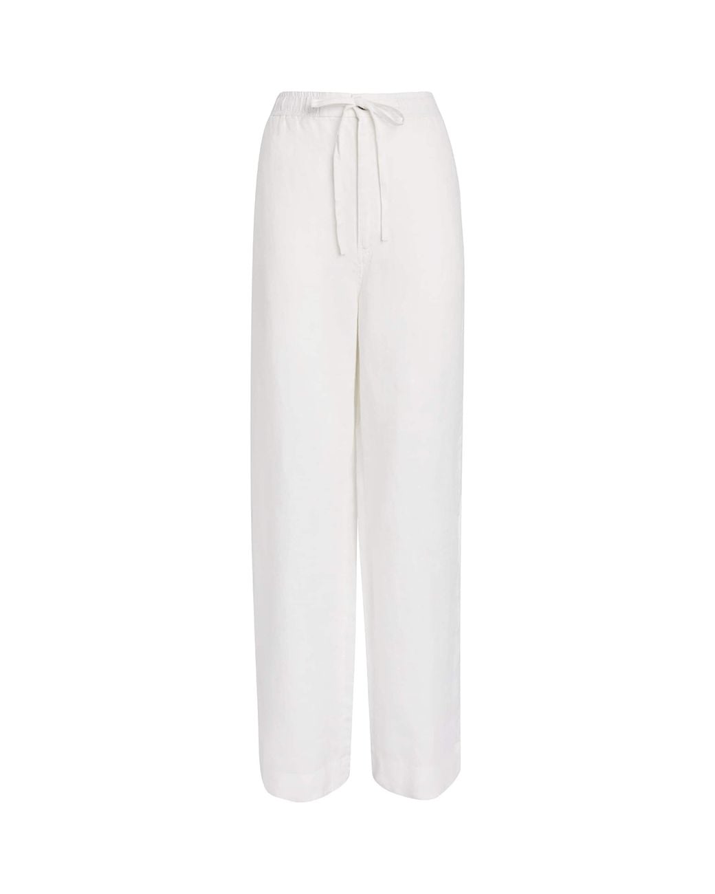 Polo Ralph Lauren White Linen Wide-Leg Trousers