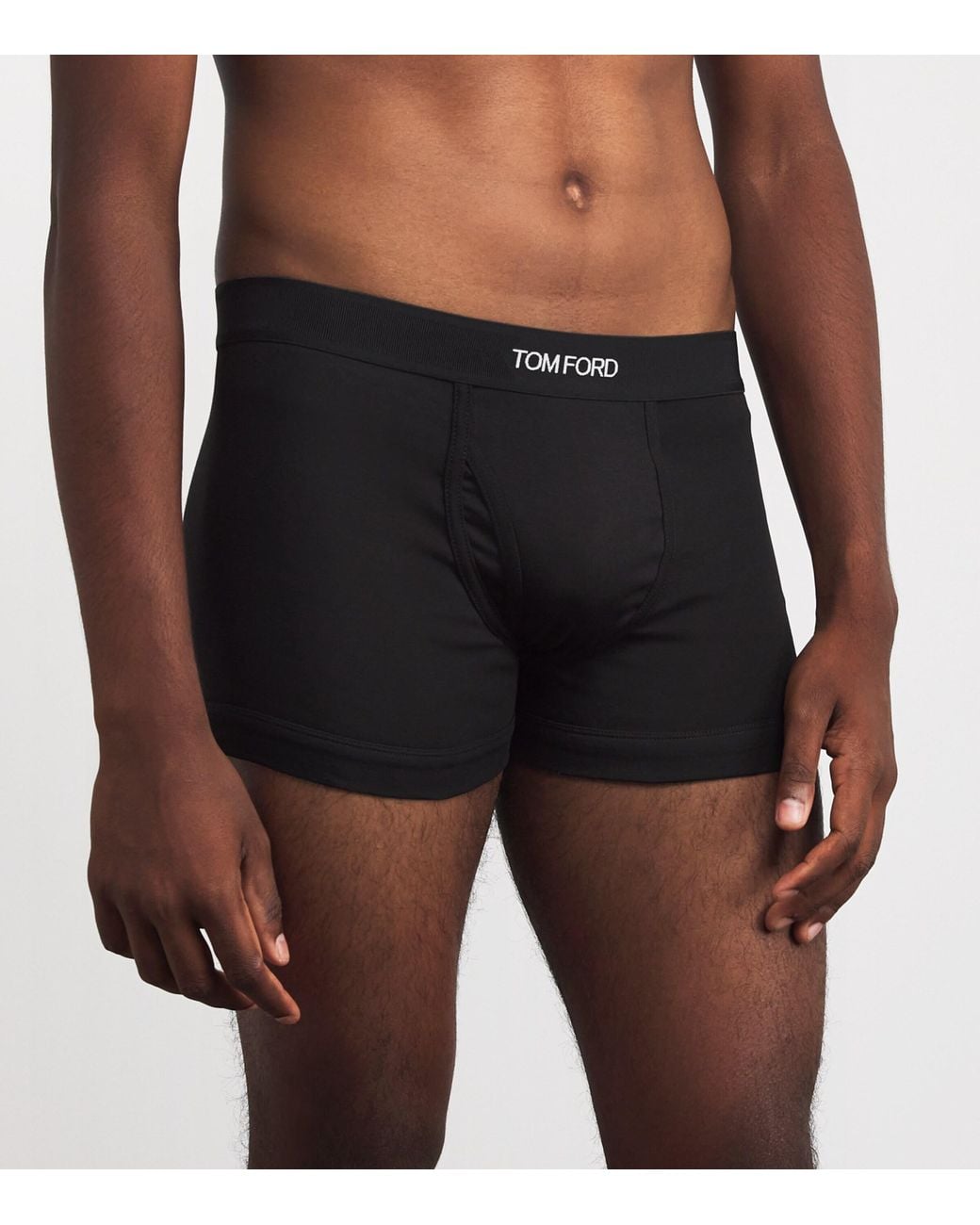 Tom Ford Black Stretch-Cotton Logo Trunks for men