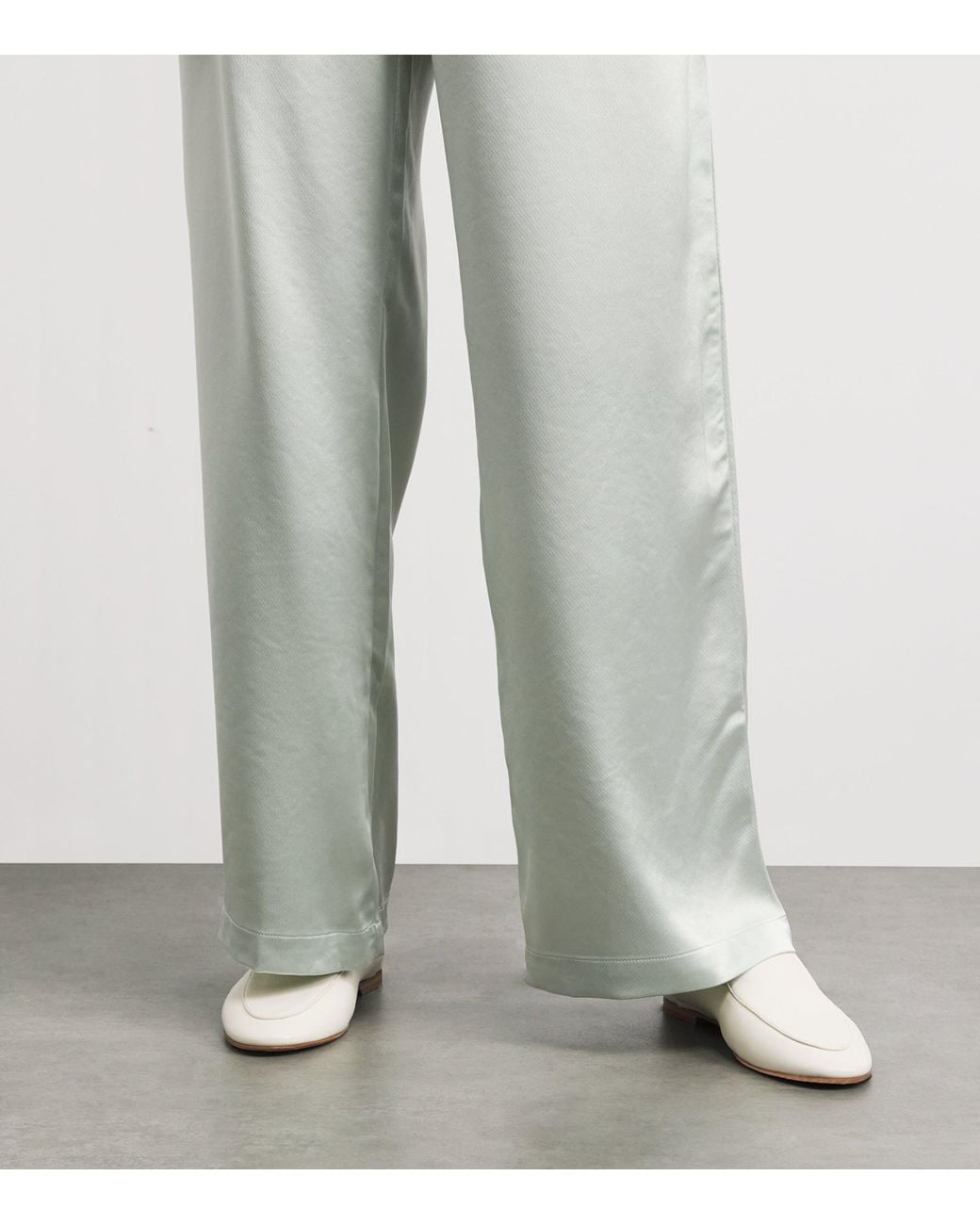 Leset Gray Satin Barb Bias Trousers