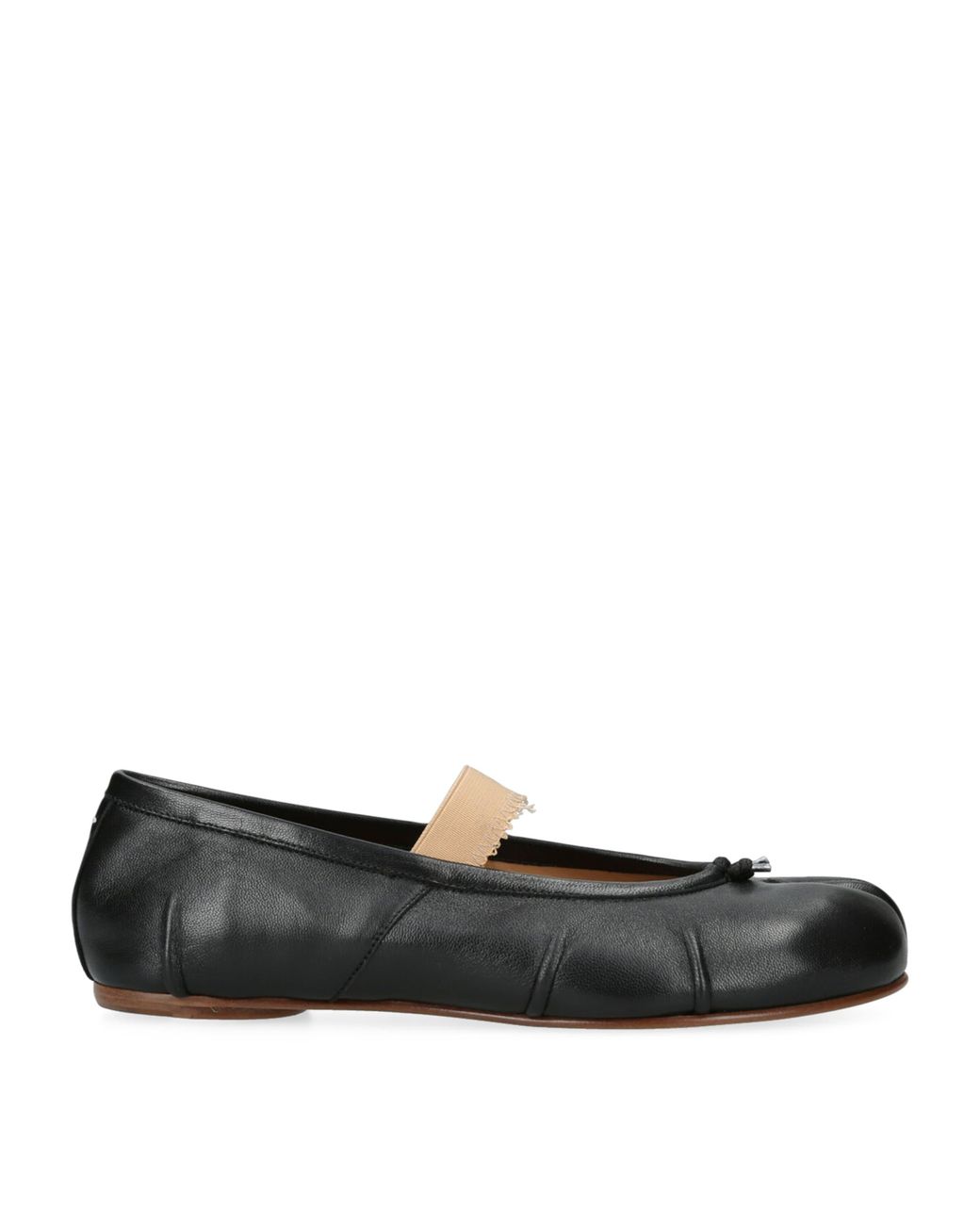 Maison Margiela Black Leather Tabi Ballet Flats