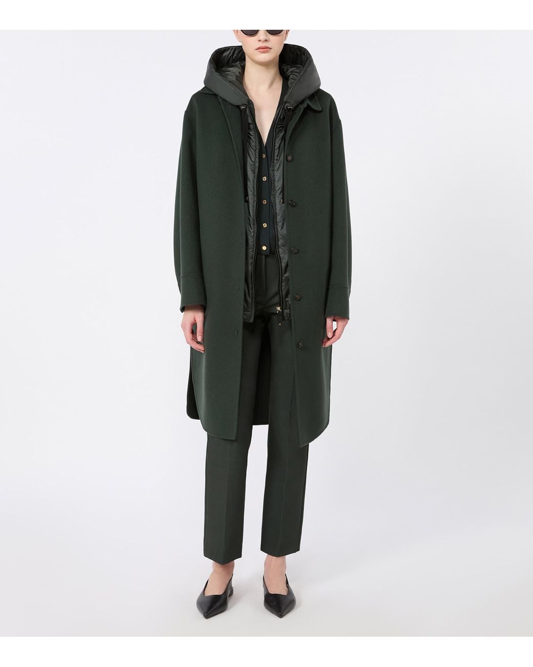 Max Mara Gray Cotton-Blend Flared Trousers