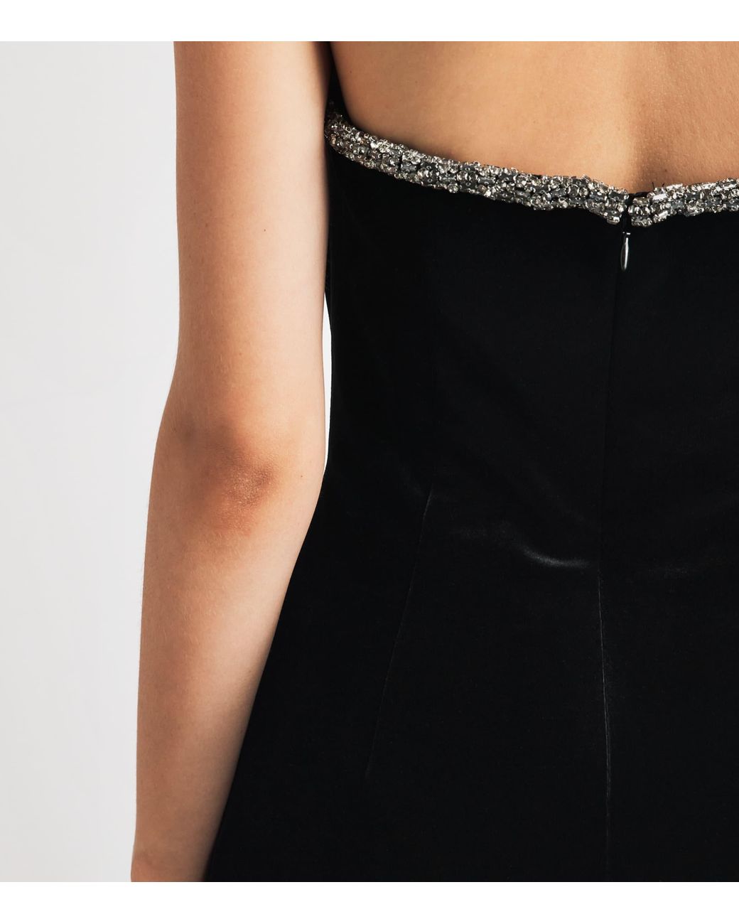 Self-Portrait Black Velvet Embellished Maxi Dress