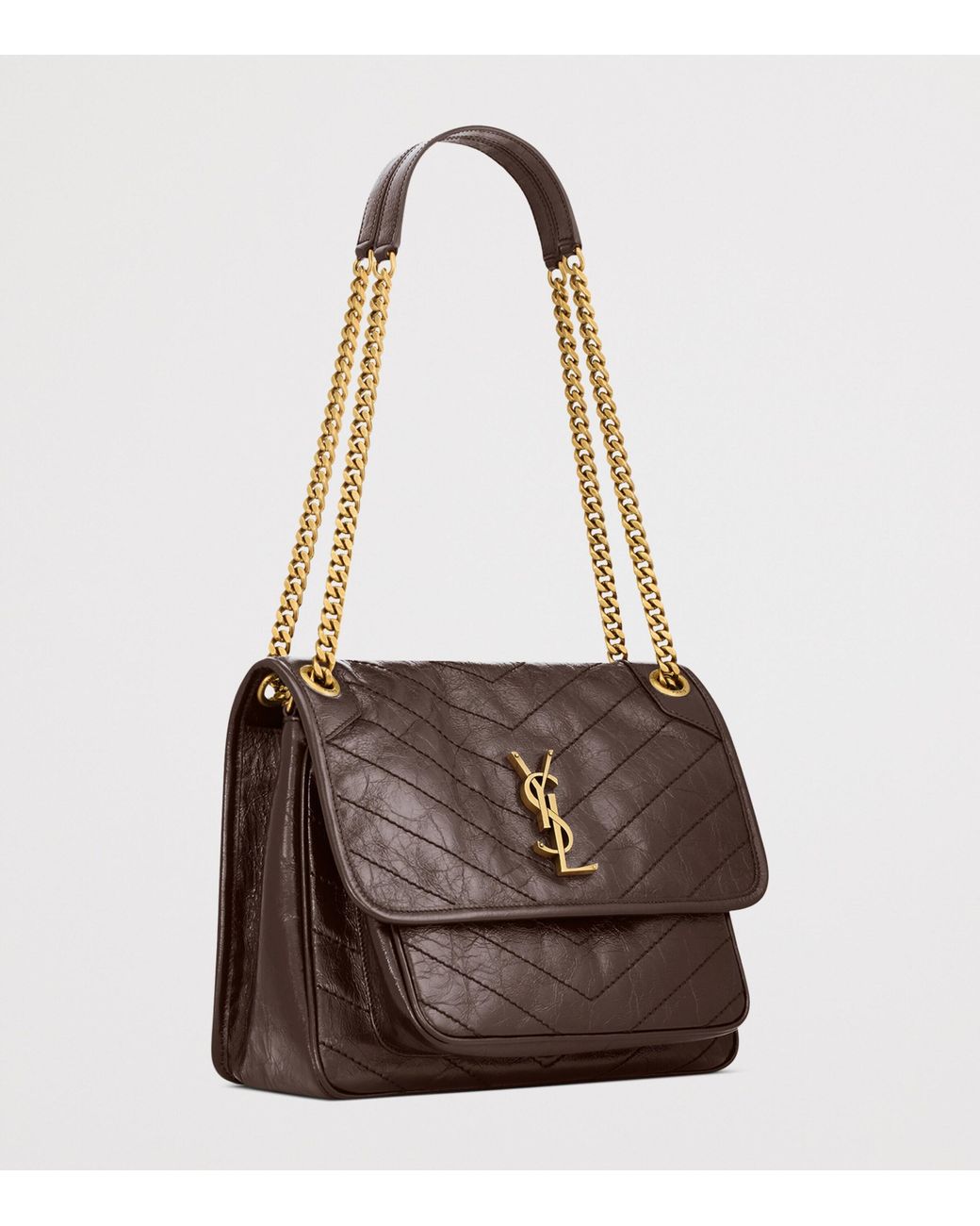 Saint Laurent Brown Medium Leather Niki Shoulder Bag