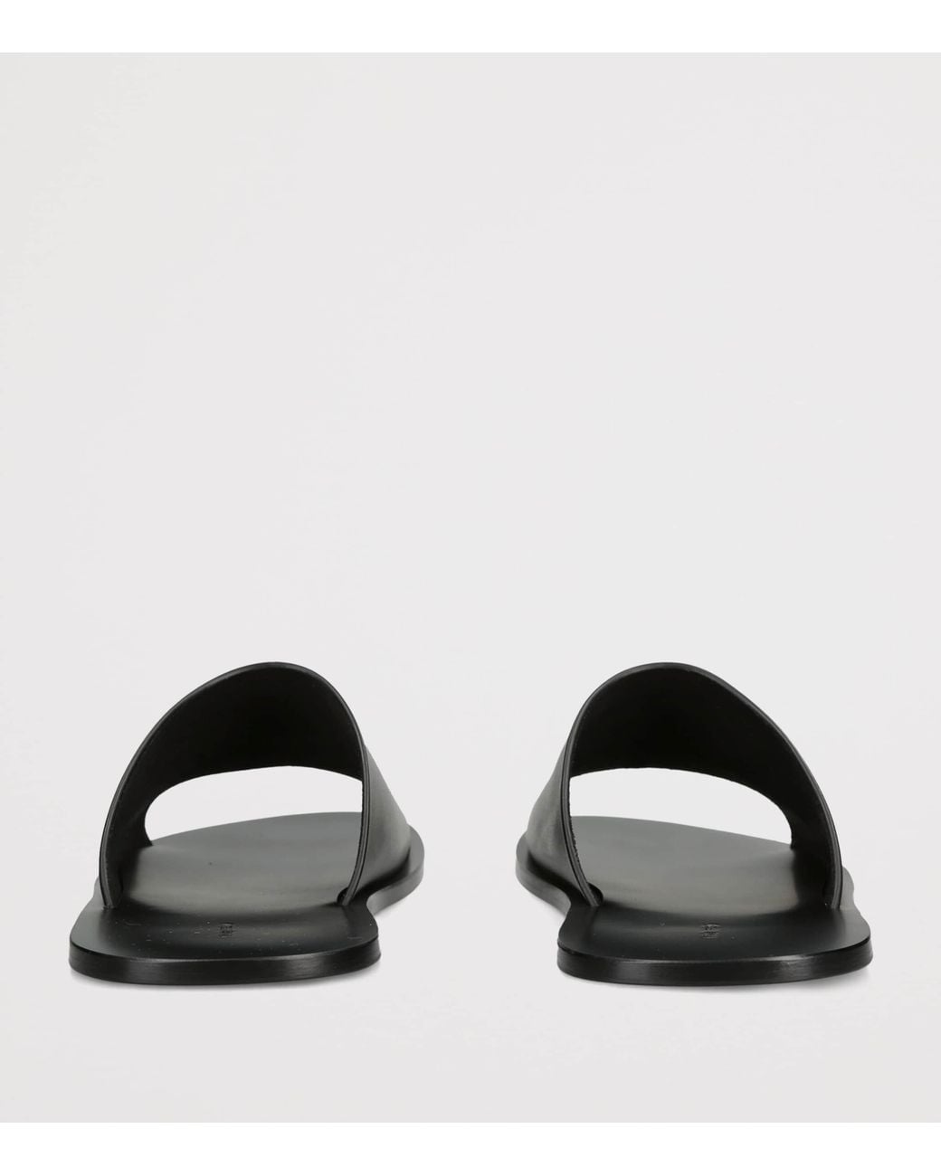 The Row Black Hugh Suede Slides for men