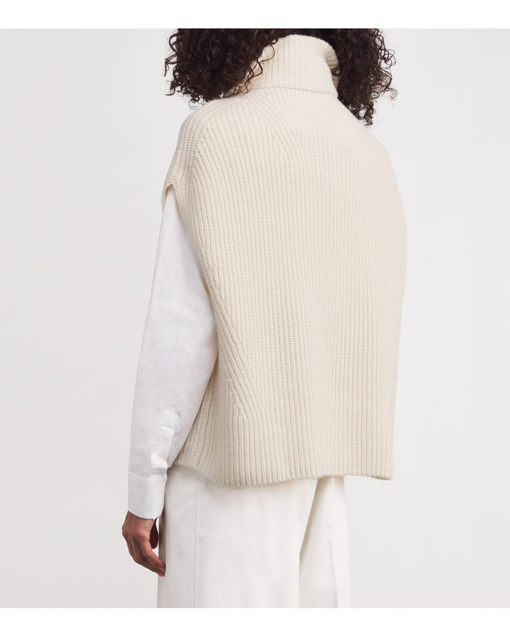 Joseph White Cashmere-Blend Ribed Raffet Sweater