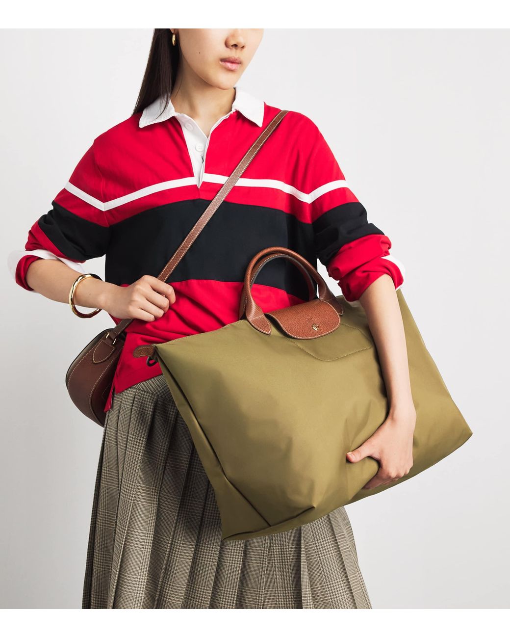 Longchamp Brown Large Le Pliage Original Travel Bag