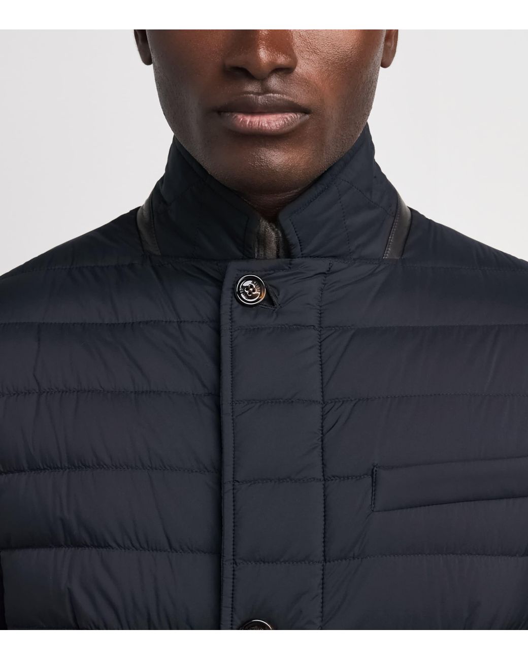 Moorer Blue Quilted Zavyer Jacket for men