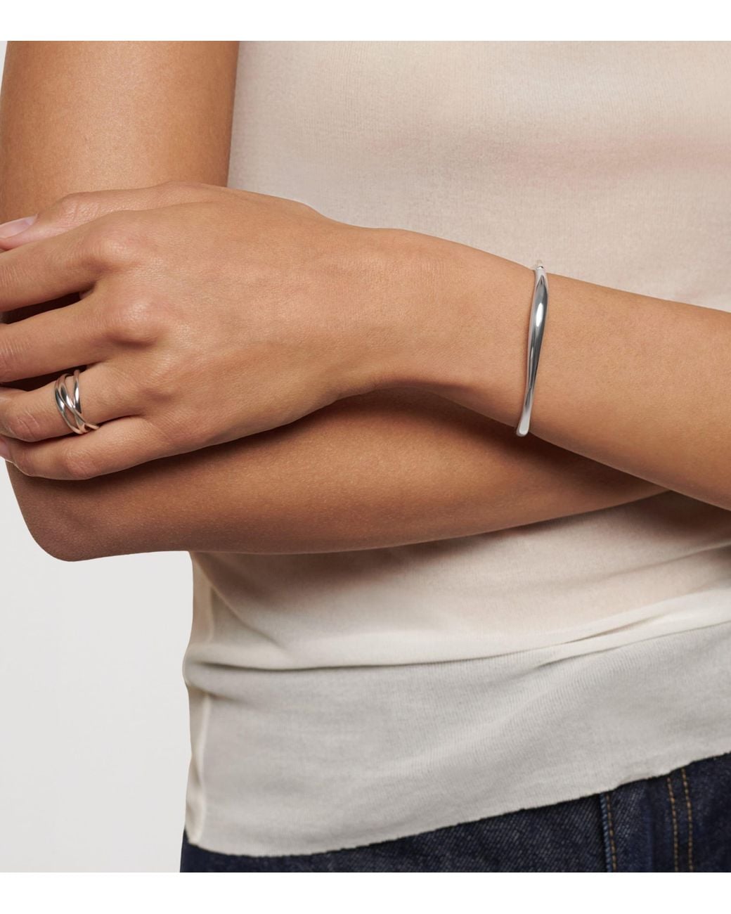 Monica Vinader White Sterling Nura Bangle