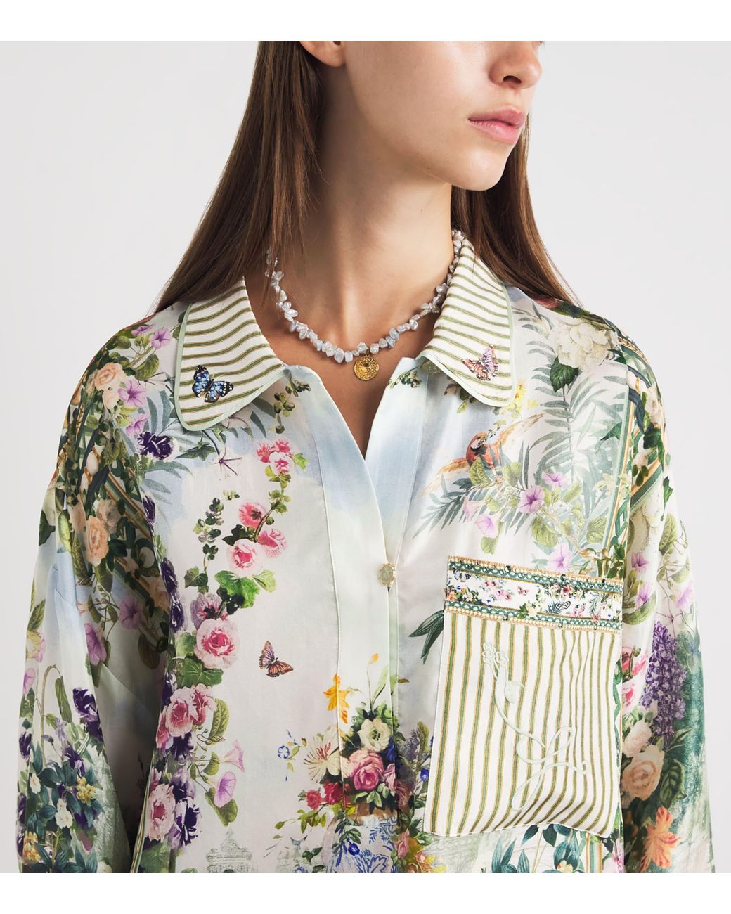 Camilla Green Silk Art For The Empress Shirt