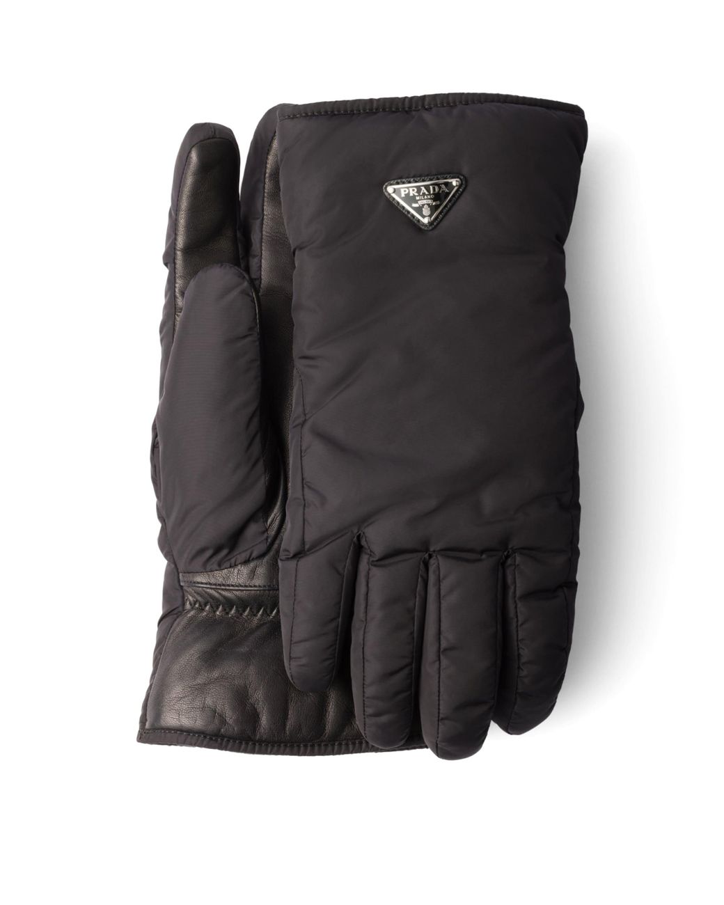 Prada Black Re-Nylon Gloves for men