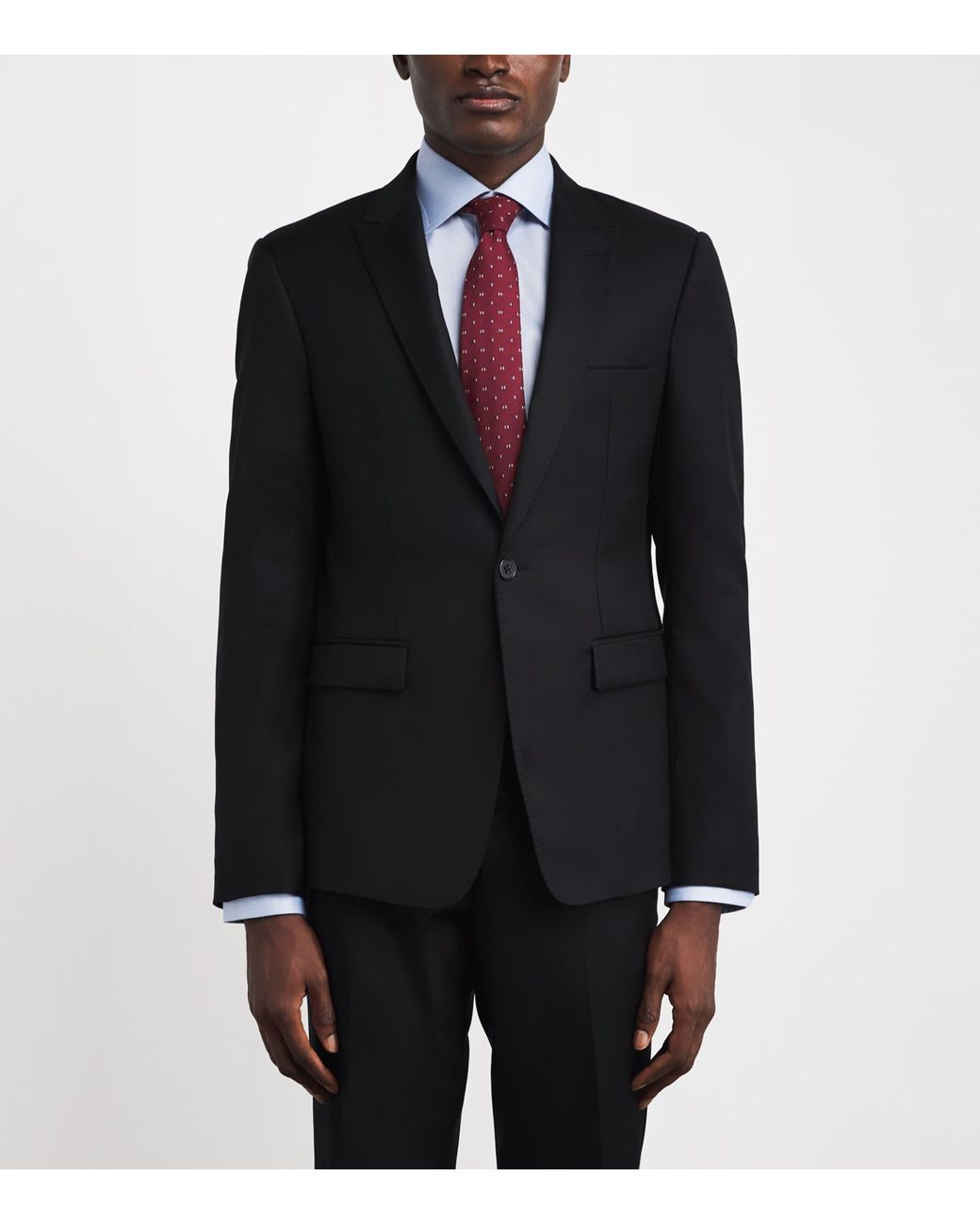 Emporio Armani Black Wool Single-Breasted Blazer for men