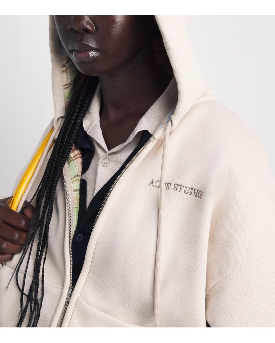 Acne Natural Cotton Logo Hoodie