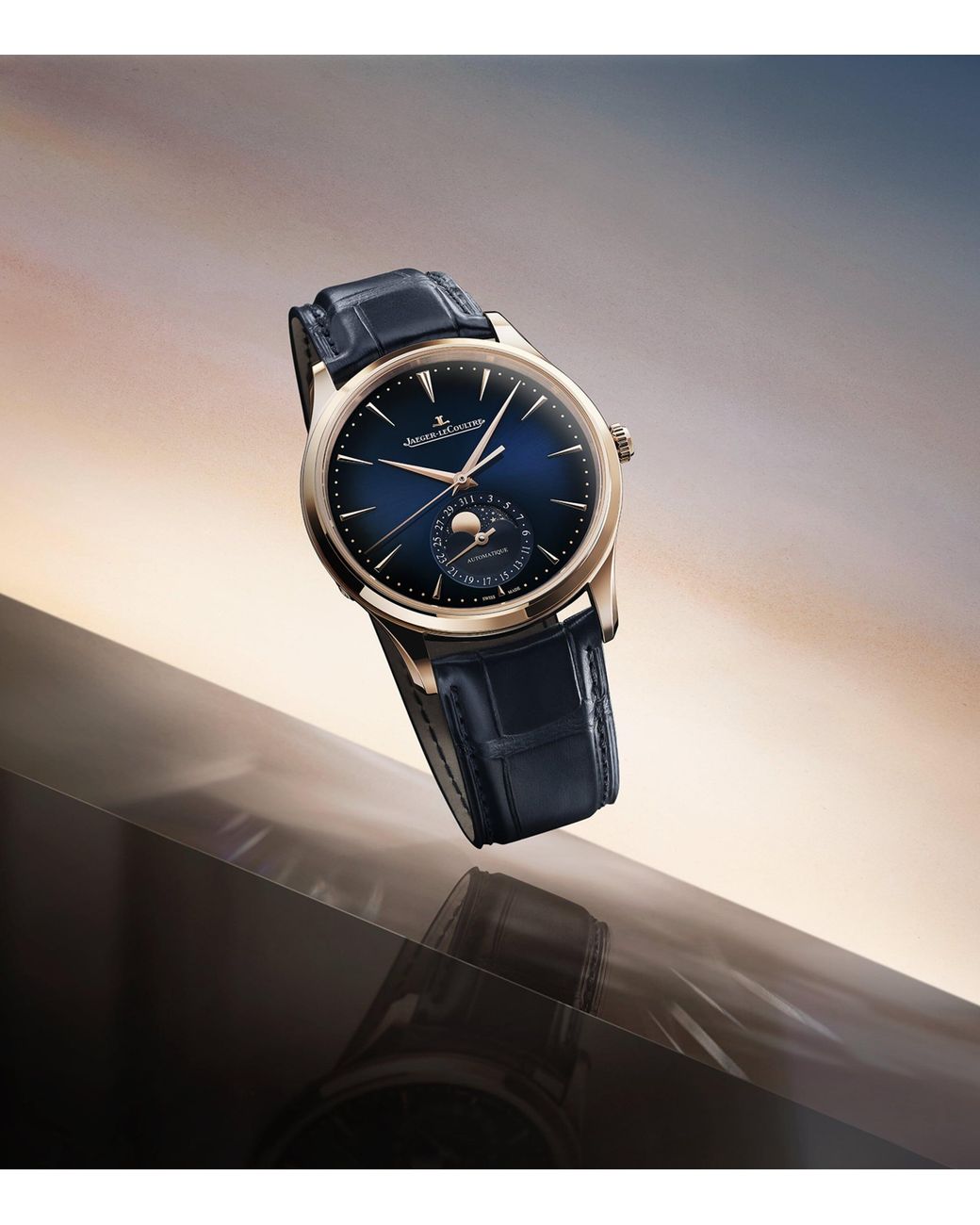 Jaeger-lecoultre Blue Rose Master Ultra Thin Moon Watch for men
