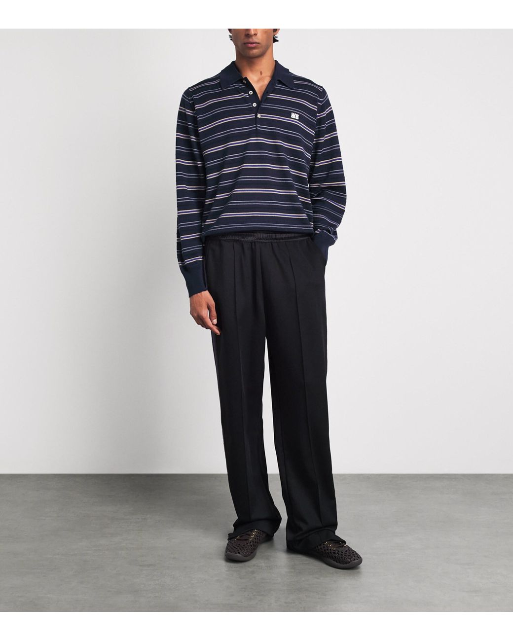 Wales Bonner Blue Cotton Beam Polo Shirt for men