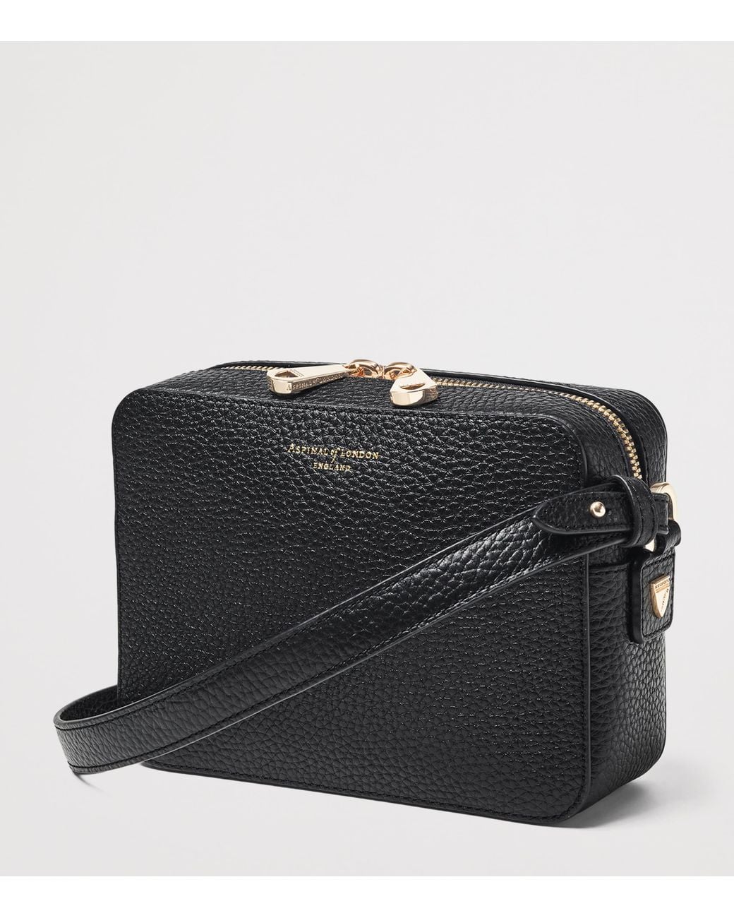 Aspinal Black Leather Camera Bag
