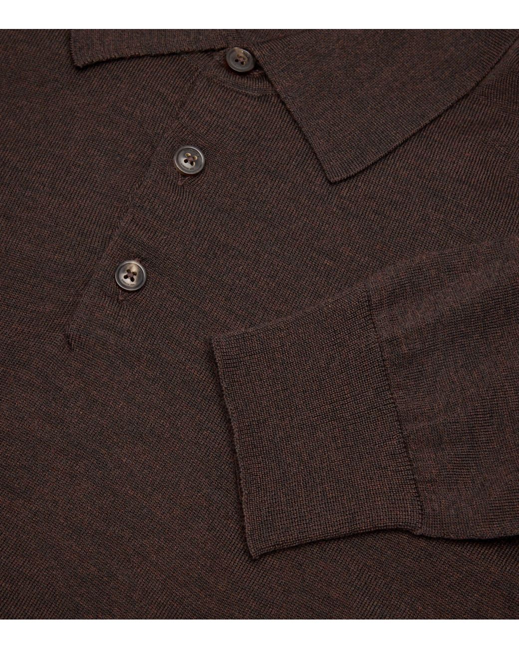 James Purdey & Sons Black Wool Long-Sleeve Polo Shirt for men