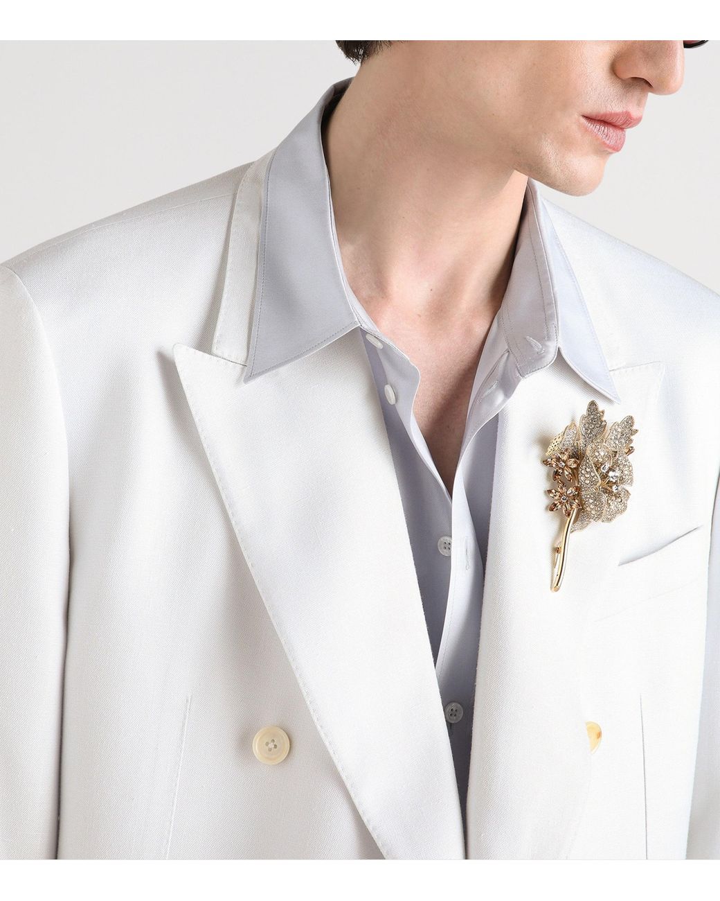 Dolce & Gabbana White Double-Breasted Blazer for men