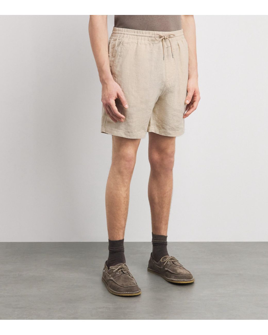 NN07 Natural Linen Drawstring Gregor Shorts for men