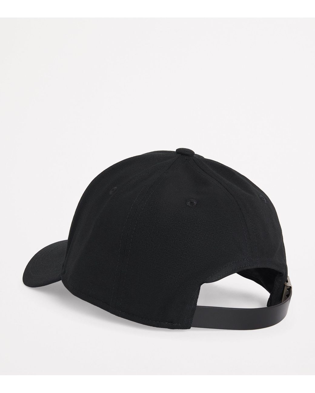 Moose Knuckles Black Cotton Logo Baseball Cap for men