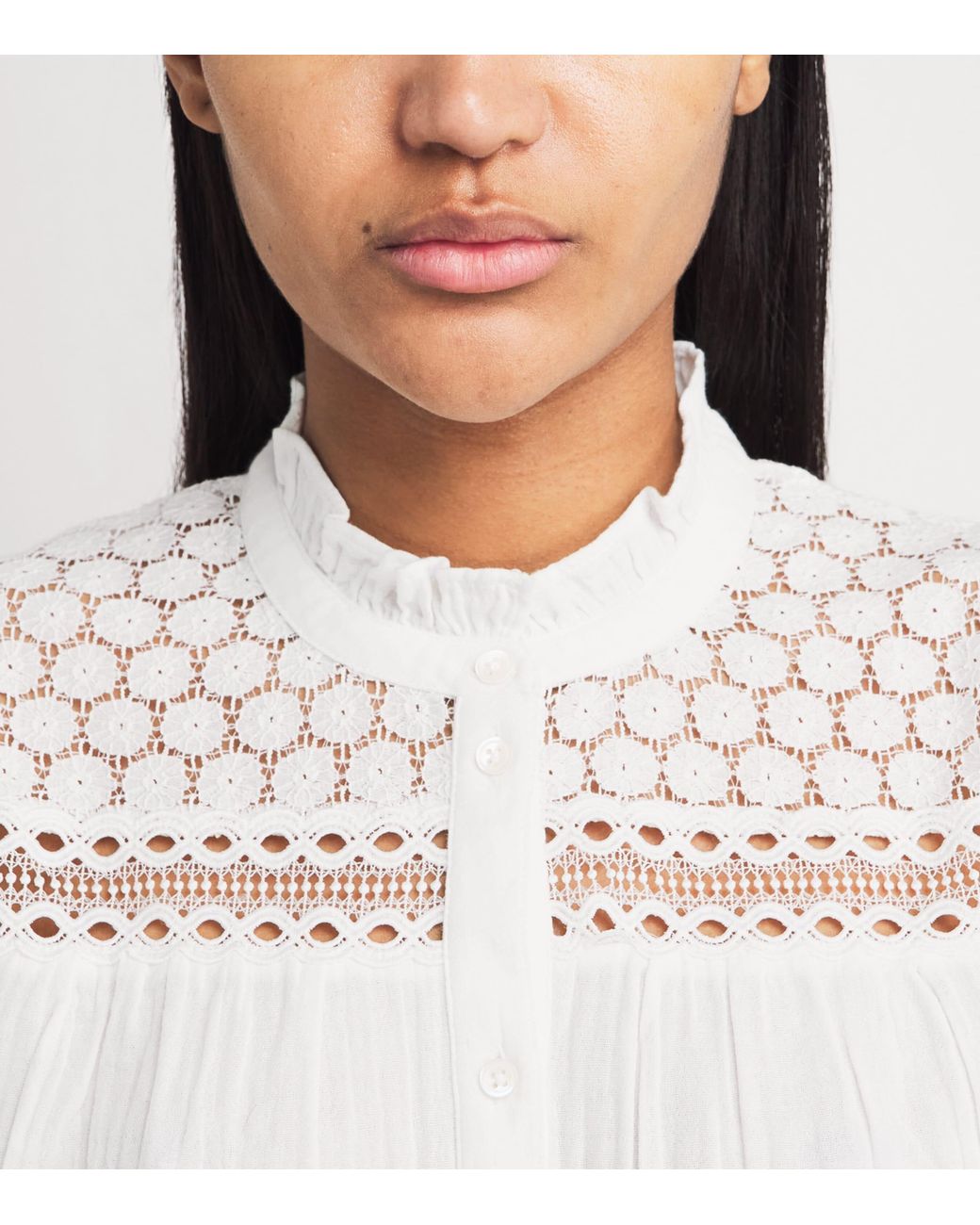 ME+EM White Cotton Cheesecloth Blouse