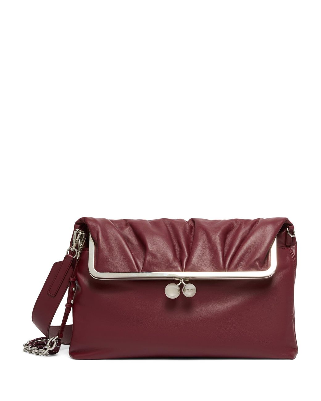 Weekend by Maxmara Red Leather Pasticcino Clutch Bag
