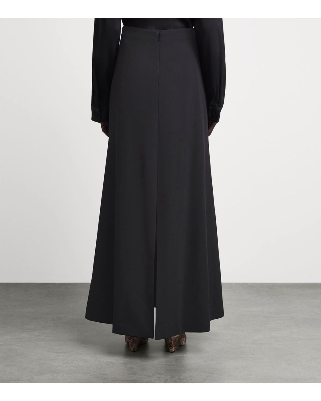 Jil Sander Black Back Split Maxi Skirt